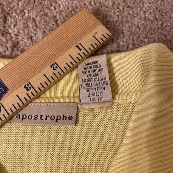 Apostrophe Canary Yellow Cardigan, Large - Picture 4 of 11